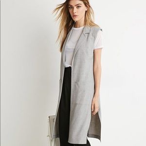 Longline Collared Sleeveless Vest